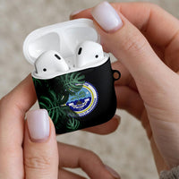 Federated States Of Micronesia AirPods Case FSM Tropical Monstera Leaf Dark Tribal Pattern TS04 - Polynesian Pride