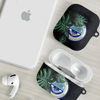 Federated States Of Micronesia AirPods Case FSM Tropical Monstera Leaf Dark Tribal Pattern TS04 - Polynesian Pride