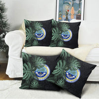 Federated States Of Micronesia Pillow Cover FSM Tropical Monstera Leaf Dark Tribal Pattern TS04 - Polynesian Pride