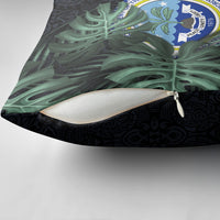 Federated States Of Micronesia Pillow Cover FSM Tropical Monstera Leaf Dark Tribal Pattern TS04 - Polynesian Pride