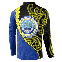 Federated States Of Micronesia FSM Button Sweatshirt Pacific Islander Tribal Swirl Geometric Pattern TS04 - Polynesian Pride