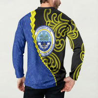 Federated States Of Micronesia FSM Button Sweatshirt Pacific Islander Tribal Swirl Geometric Pattern TS04 - Polynesian Pride