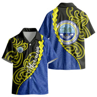 Federated States Of Micronesia FSM Kid Hawaiian Shirt Pacific Islander Tribal Swirl Geometric Pattern