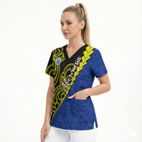 Federated States Of Micronesia FSM Scrub Top Pacific Islander Tribal Swirl Geometric Pattern TS04 - Polynesian Pride
