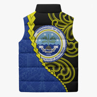 Federated States Of Micronesia FSM Sleeveless Puffer Jacket Pacific Islander Tribal Swirl Geometric Pattern TS04 - Polynesian Pride