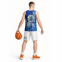Micronesia Sea Turtle Basketball Jersey Federated States Of Micronesia Tribal Floral Pattern TS04 - Polynesian Pride