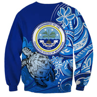 Micronesia Sea Turtle Sweatshirt Federated States Of Micronesia Tribal Floral Pattern