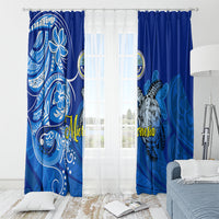 Micronesia Sea Turtle Window Curtain Federated States Of Micronesia Tribal Floral Pattern TS04 - Polynesian Pride