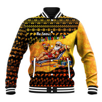 Tropical Christmas In July Santa Claus Baseball Jacket Festive Hawaiian With Beach Reindeer Sleigh