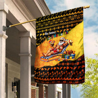 Tropical Christmas In July Santa Claus Garden Flag Festive Hawaiian With Beach Reindeer Sleigh