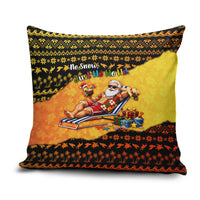 Tropical Christmas In July Santa Claus Pillow Cover Festive Hawaiian With Beach Reindeer Sleigh