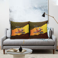 Tropical Christmas In July Santa Claus Pillow Cover Festive Hawaiian With Beach Reindeer Sleigh