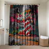 Tropical Christmas In July Candy Cane Surf Bathroom Set Vibrant Street Art Beach Graffiti Graphic