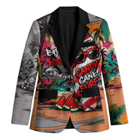 Tropical Christmas In July Candy Cane Surf Blazer Vibrant Street Art Beach Graffiti Graphic