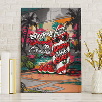 Tropical Christmas In July Candy Cane Surf Canvas Wall Art Vibrant Street Art Beach Graffiti Graphic