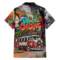 Tropical Christmas In July Candy Cane Surf Family Matching Mermaid Dress and Hawaiian Shirt Vibrant Street Art Beach Graffiti Graphic