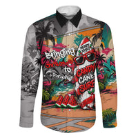 Tropical Christmas In July Candy Cane Surf Family Matching Off Shoulder Maxi Dress and Hawaiian Shirt Vibrant Street Art Beach Graffiti Graphic