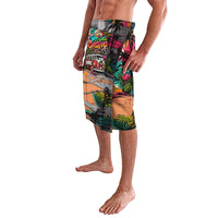 Tropical Christmas In July Candy Cane Surf Lavalava Vibrant Street Art Beach Graffiti Graphic