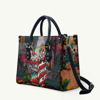 Tropical Christmas In July Candy Cane Surf Leather Bag Vibrant Street Art Beach Graffiti Graphic