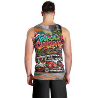 Tropical Christmas In July Candy Cane Surf Men Tank Top Vibrant Street Art Beach Graffiti Graphic