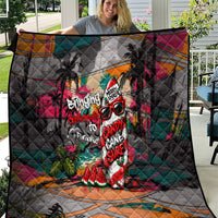 Tropical Christmas In July Candy Cane Surf Quilt Vibrant Street Art Beach Graffiti Graphic