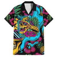 Pineapple Skull Family Matching Tank Maxi Dress and Hawaiian Shirt Sumer Time TS04 Dad's Shirt - Short Sleeve Multicolor - Polynesian Pride