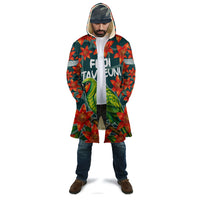 Fiji Taveuni Parrot Cloak Tropical Waterfall Landscape With Floral Tribal Pattern TS04 - Polynesian Pride