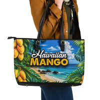 Hawaiian Mango Tropical Beach Leather Tote Bag Scenic Island Nature Exotic Fruit Graphic TS04 - Polynesian Pride