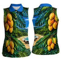 Hawaiian Mango Tropical Beach Women Sleeveless Polo Shirt Scenic Island Nature Exotic Fruit Graphic TS04 - Polynesian Pride
