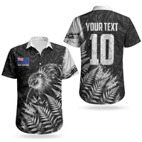Personalized New Zealand Kiwi Bird Couples Matching Short Sleeve Bodycon Dress and Hawaiian Shirt Grunge Maori Tribal Pattern Silver Fern TS04 - Polynesian Pride