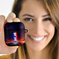 New Zealand Aotearoa Kiwi UFO AirPods Case Sci-Fi Galaxy Sunset Sky Tower And Mountain TS04 - Polynesian Pride