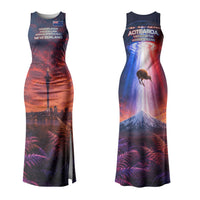 New Zealand Aotearoa Kiwi UFO Couples Matching Tank Maxi Dress and Hawaiian Shirt Sci-Fi Galaxy Sunset Sky Tower And Mountain TS04 - Polynesian Pride
