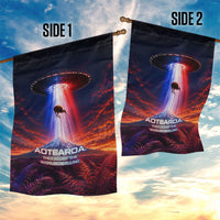 New Zealand Aotearoa Kiwi UFO Garden Flag Sci-Fi Galaxy Sunset Sky Tower And Mountain TS04 - Polynesian Pride