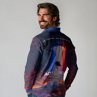 New Zealand Aotearoa Kiwi UFO Long Sleeve Polo Shirt Sci-Fi Galaxy Sunset Sky Tower And Mountain TS04 - Polynesian Pride