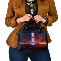 New Zealand Aotearoa Kiwi UFO Shoulder Handbag Sci-Fi Galaxy Sunset Sky Tower And Mountain TS04 - Polynesian Pride