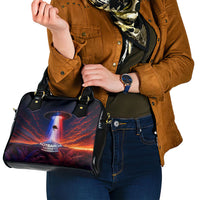 New Zealand Aotearoa Kiwi UFO Shoulder Handbag Sci-Fi Galaxy Sunset Sky Tower And Mountain TS04 - Polynesian Pride