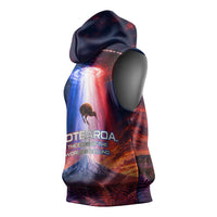New Zealand Aotearoa Kiwi UFO Sleeveless Hoodie Sci-Fi Galaxy Sunset Sky Tower And Mountain TS04 - Polynesian Pride