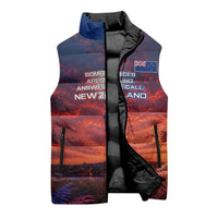 New Zealand Aotearoa Kiwi UFO Sleeveless Puffer Jacket Sci-Fi Galaxy Sunset Sky Tower And Mountain TS04 - Polynesian Pride