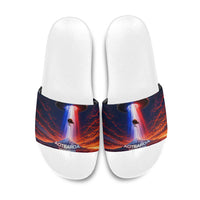 New Zealand Aotearoa Kiwi UFO Slide Sandals Sci-Fi Galaxy Sunset Sky Tower And Mountain TS04 Blue Red - Polynesian Pride