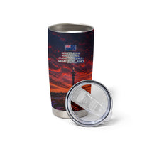 New Zealand Aotearoa Kiwi UFO Tumbler Cup Sci-Fi Galaxy Sunset Sky Tower And Mountain TS04 - Polynesian Pride