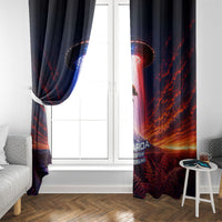 New Zealand Aotearoa Kiwi UFO Window Curtain Sci-Fi Galaxy Sunset Sky Tower And Mountain TS04 - Polynesian Pride