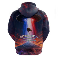 New Zealand Aotearoa Kiwi UFO Zip Hoodie Sci-Fi Galaxy Sunset Sky Tower And Mountain TS04 - Polynesian Pride