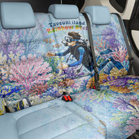Fiji Taveuni Rainbow Reef Back Car Seat Cover Scuba Diver Vibrant Undersea Coral Garden Watercolor TS04 - Polynesian Pride