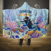 Fiji Taveuni Rainbow Reef Hooded Blanket Scuba Diver Vibrant Undersea Coral Garden Watercolor TS04 - Polynesian Pride