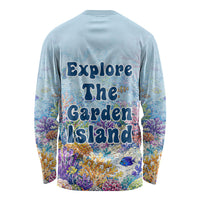 Fiji Taveuni Rainbow Reef Long Sleeve Shirt Scuba Diver Vibrant Undersea Coral Garden Watercolor TS04 - Polynesian Pride