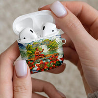 Fiji Taveuni Island Dateline Crossing AirPods Case Tropical Cultural Landscape With Tagimoucia Floral Pattern TS04 - Polynesian Pride