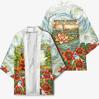 Fiji Taveuni Island Dateline Crossing Kimono Tropical Cultural Landscape With Tagimoucia Floral Pattern TS04 - Polynesian Pride