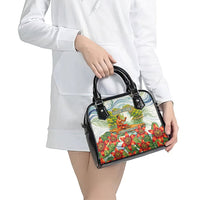 Fiji Taveuni Island Dateline Crossing Shoulder Handbag Tropical Cultural Landscape With Tagimoucia Floral Pattern TS04 - Polynesian Pride