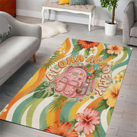 Hawaii Aloha Academy Back To School Area Rug Sea Turtle Tropical Hibiscus Flowers Retro Psychedelic TS04 - Polynesian Pride