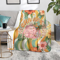 Hawaii Aloha Academy Back To School Blanket Sea Turtle Tropical Hibiscus Flowers Retro Psychedelic TS04 - Polynesian Pride